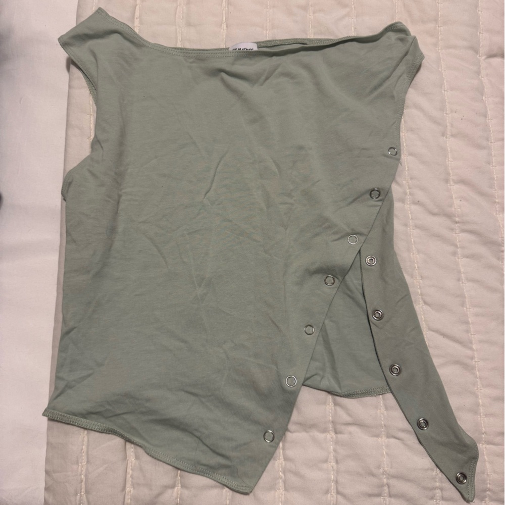 Princess Polly Light Green Asymmetrical top